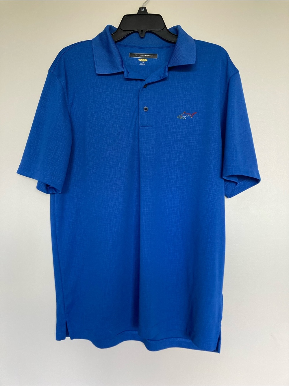 Greg Norman Golf Polo Shirt Men’s Large Play Dry Travel Vacation Royal Blue